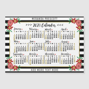 Carte Magnétique Calendrier 2021 (Voir la description pour la nouve