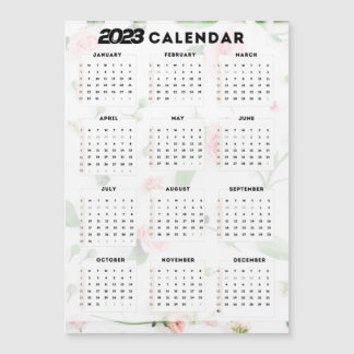 Carte Magnétique calendrier 2023 floral
