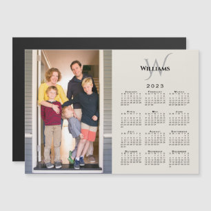 Carte Magnétique Calendrier 2023 personnalisé avec photo et monogra