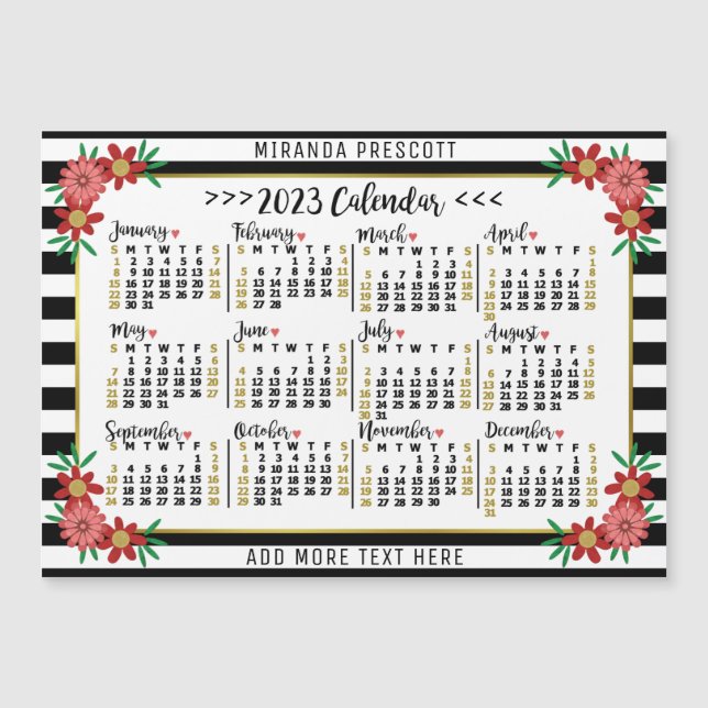 Carte Magnétique Calendrier 2023 (Voir la description pour la versi (Devant)