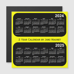 Carte Magnétique Calendrier 2024-2025 du Néon Jaune 2 année par Jan