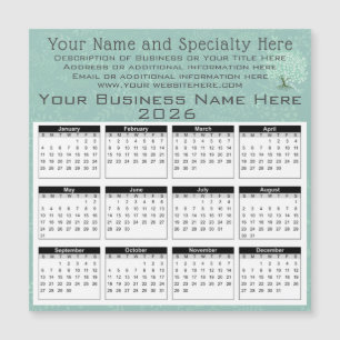 Carte Magnétique Calendrier 2025 Arbre de feuilles cardiaques Flora