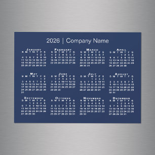 Carte Magnétique Calendrier 2026 avec nom de l'entreprise Marine Bl