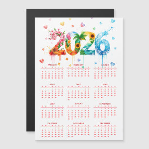 Carte Magnétique Calendrier 2026 avec quatre saisons