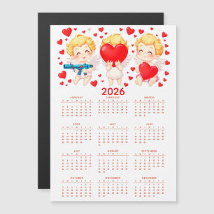 Carte Magnétique Calendrier 2026 d'anges de dessin animé drôles