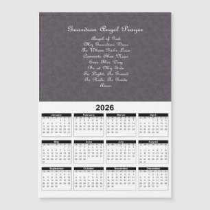 Carte Magnétique Calendrier 2026 de prière de l'ange gardien en cha