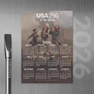 Carte Magnétique Calendrier 2026 - Esprit de 76 - 250ème Amérique