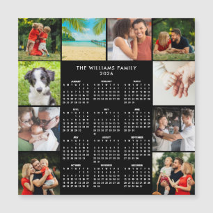 Carte Magnétique Calendrier 2026 Famille 10 Photo Collage Aimant