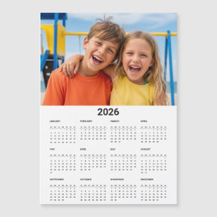 Carte Magnétique Calendrier 2026 Photo de Famille Aimant de Réfrigé