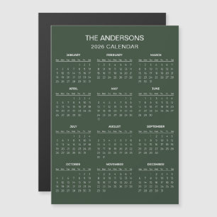 Carte Magnétique Calendrier 2026 Simple mais Élégant   Aimant