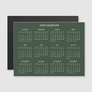 Carte Magnétique Calendrier 2026 Simple mais Élégant   Aimant