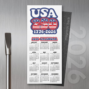 Carte Magnétique Calendrier 2026 USA 250 Anniversaire de l'Amérique