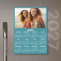 Calendrier 2027 avec photo Minimal Moderne Aimant