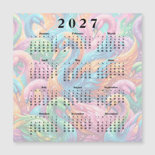 Carte Magnétique Calendrier 2027 Cygnes