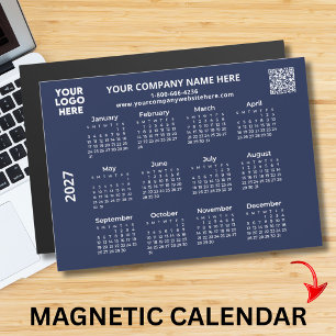 Carte Magnétique Calendrier aimanté QR Code Logo Entreprise 2027
