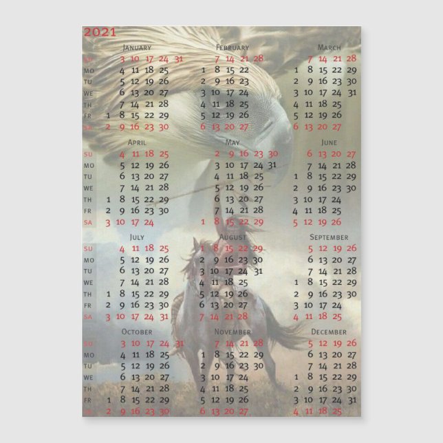 Carte Magnétique Calendrier amérindien 2021 (Devant)