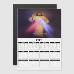 Carte Magnétique Calendrier annuel Divine Mercy Gold 2026