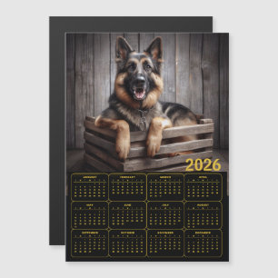 Carte Magnétique Calendrier Berger Allemand 2026