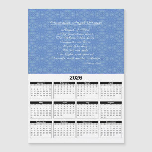 Carte Magnétique Calendrier bleu 2026 de la prière de l'ange gardie