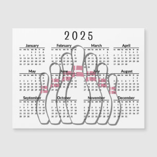 Carte magnétique Calendrier Bowling Design 2025