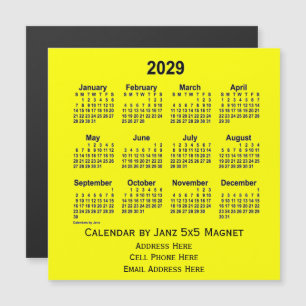Carte Magnétique Calendrier commercial jaune 2029 par Janz