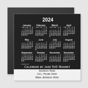 Carte Magnétique Calendrier commercial Neon White 2024 de Janz