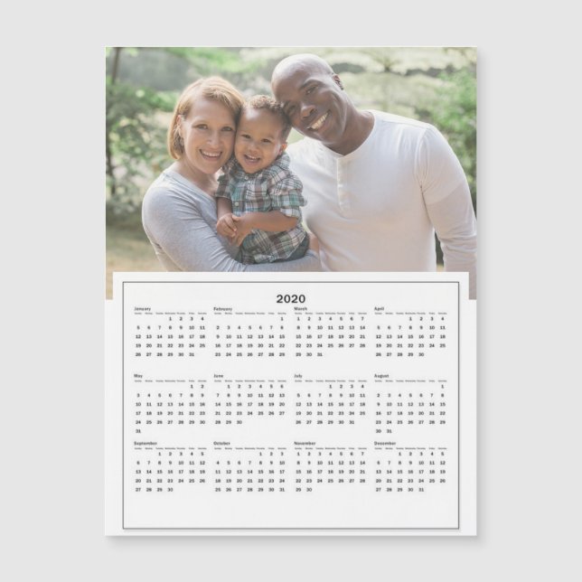 Carte Magnétique Calendrier customisé 2020 (Devant)
