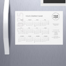 Calendrier d'affaires blanc minimal moderne 2025