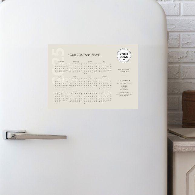 Carte Magnétique Calendrier d'affaires minimal moderne 2025 (Créateur téléchargé)