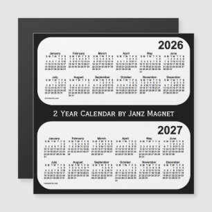 Carte Magnétique Calendrier de 2 ans noir et blanc 2026-2027 par Ja
