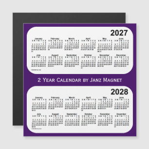 Carte Magnétique Calendrier de 2 ans violet 2027-2028 par Janz Magn