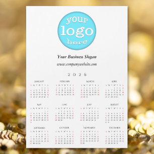 Carte Magnétique Calendrier de bureau 2026 avec logo d'entreprise p