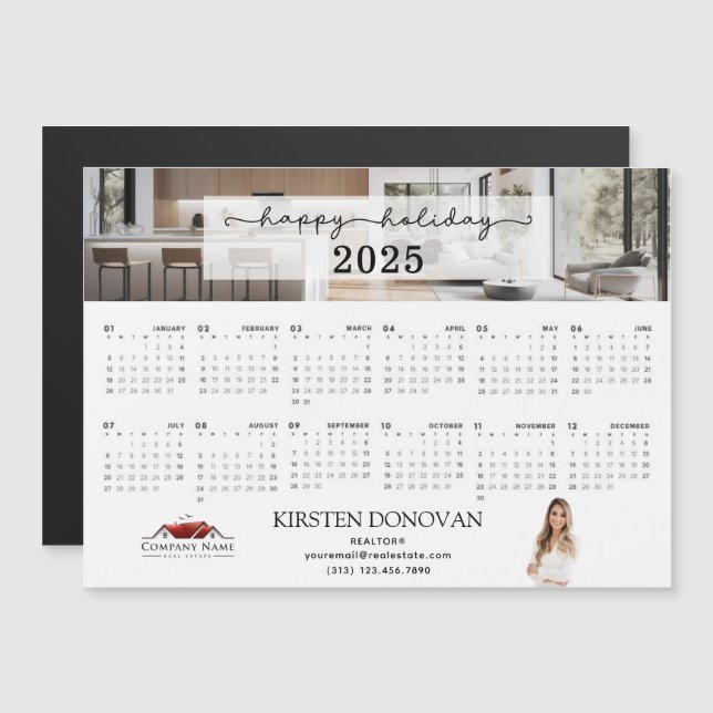 Carte Magnétique Calendrier de commercialisation 2025 des immobilie (Devant / Derrière)
