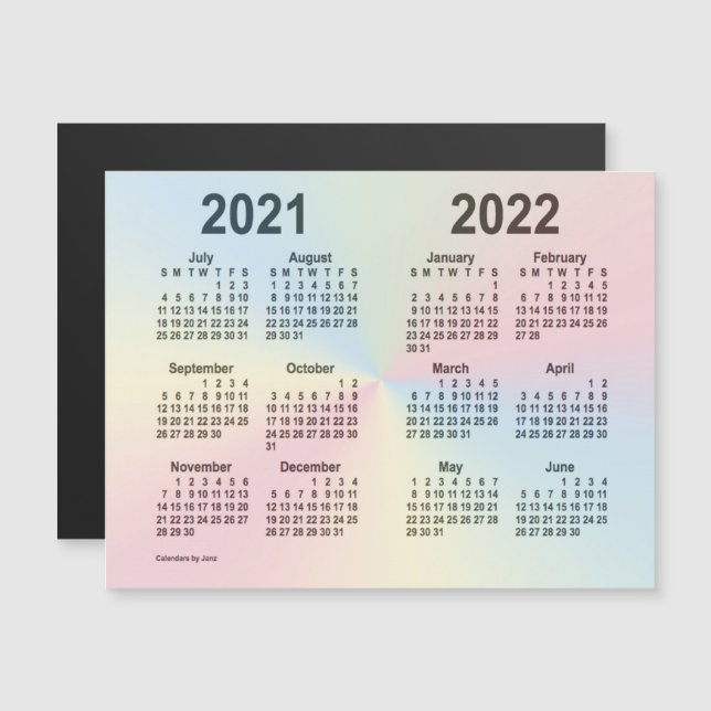 Carte Magnétique Calendrier de l'année scolaire 2021-2022 par Janz  (Devant / Derrière)