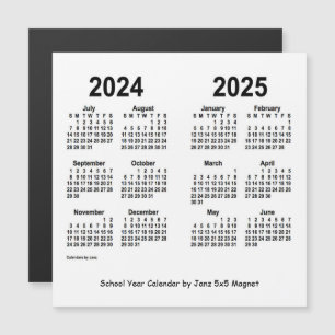 Carte Magnétique Calendrier de l'année scolaire blanche 2024-2025 p