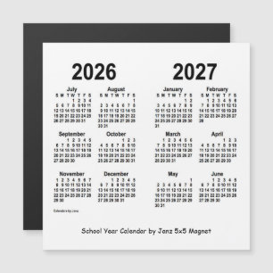 Carte Magnétique Calendrier de l'année scolaire blanche 2026-2027 p