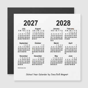 Carte Magnétique Calendrier de l'année scolaire blanche 2027-2028 p