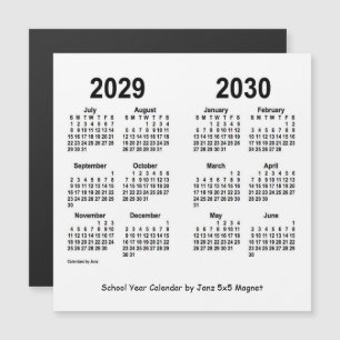 Carte Magnétique Calendrier de l'année scolaire blanche 2029-2030 p