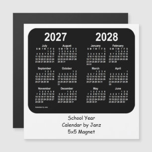 Carte Magnétique Calendrier de l'école noire et blanche 2027-2028 p