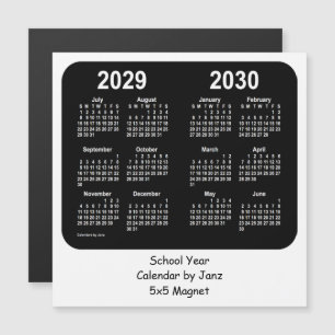 Carte Magnétique Calendrier de l'école noire et blanche 2029-2030 p