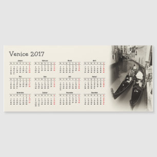 Carte Magnétique Calendrier de Venise, Italie 2017
