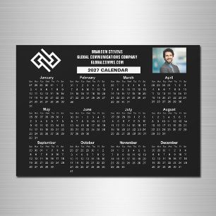 Carte Magnétique Calendrier d'entreprise personnalisé 2027 noir aim