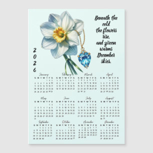 Carte Magnétique Calendrier des fleurs et pierres de naissance de d