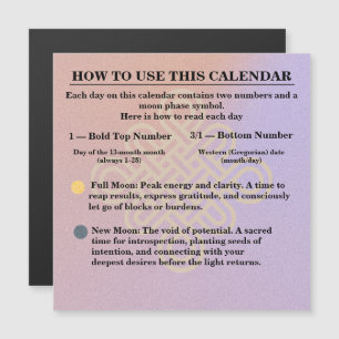 Carte Magnétique Calendrier des instructions du zodiaque de phase d