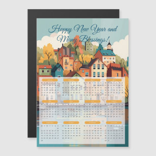 Carte Magnétique Calendrier du village charmant 2024