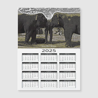 Carte Magnétique Calendrier Elephant Eyes 2025
