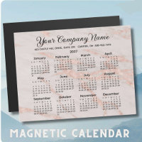 Calendrier Entreprise Marbre Rose Fard 2027 Élégan
