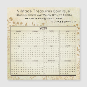 Carte Magnétique Calendrier Feuille de coeur Arbre floral Mint vert