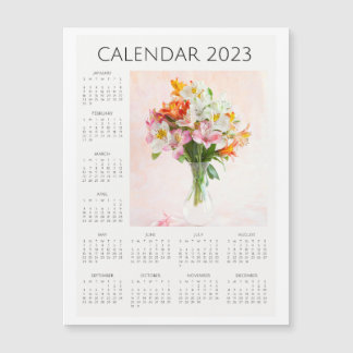Carte Magnétique Calendrier floral 2023, Calendrier des fleurs