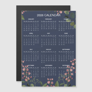 Carte Magnétique Calendrier floral simple mais élégant 2026   Aiman